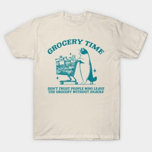 Grocery Time Funny Cat Shirt / Funny Cat Meme Shirt / Ironic Shirt / Weirdcore Clothing / Oddly Specific / Unhinged T-Shirt